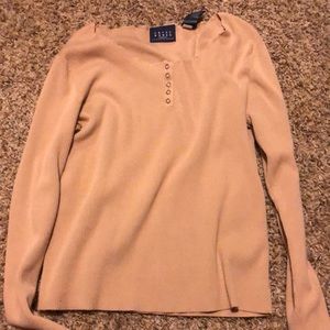 Crazy Horse tan long sleeve shirt with buttons, size L